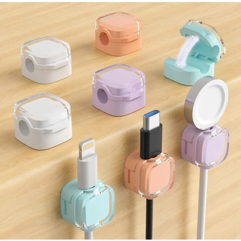 Magnetic Cable Clips, Adjustable Cord Holder Management 8 Pack Yellow Color